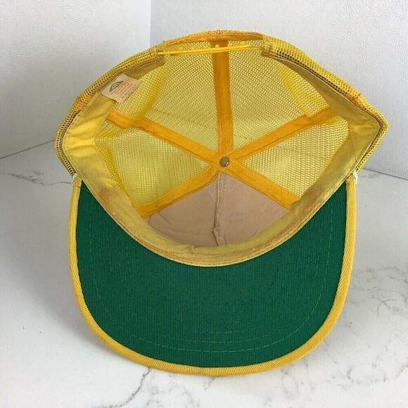 Vintage Bronco Snapback Trucker Hat Yellow/White Size M/L 7-7 5/8 Polyester YA - Picture 7 of 11